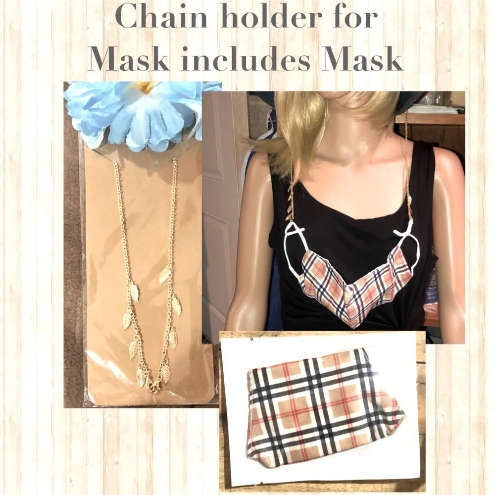 NWT Chain Face Mask holder with a Mask
